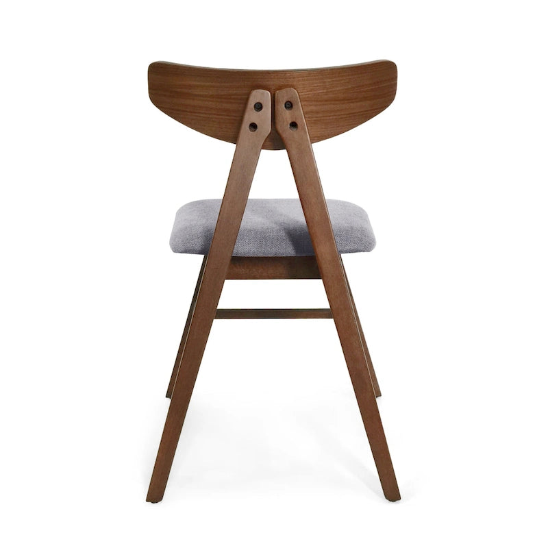 Chaises de salle à manger en tissu et bois d’hévéa Stocker (ensemble de 2) par Christopher Knight Home