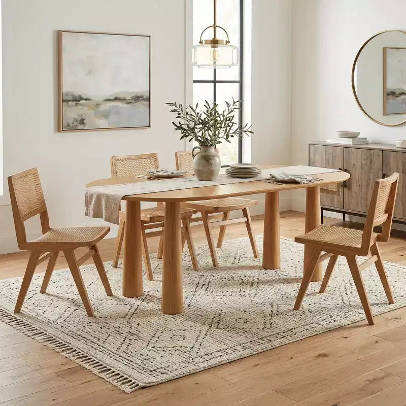 Dovelina 67 ovaler Esstisch aus Holz mit 4 Beinen, moderner Küchentisch für 6 Personen