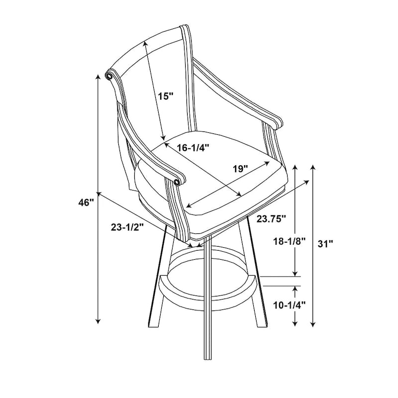Tabouret de bar pivotant Bordeaux Warm Cherry de 30 pouces