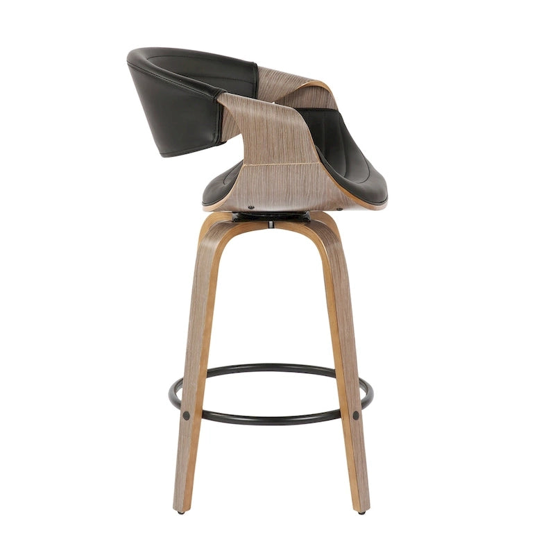 Carson Carrington Kanteborg 26 Fixed-Height Counter Stool with Bent Wood Legs & Round Footrest (Set of 2)