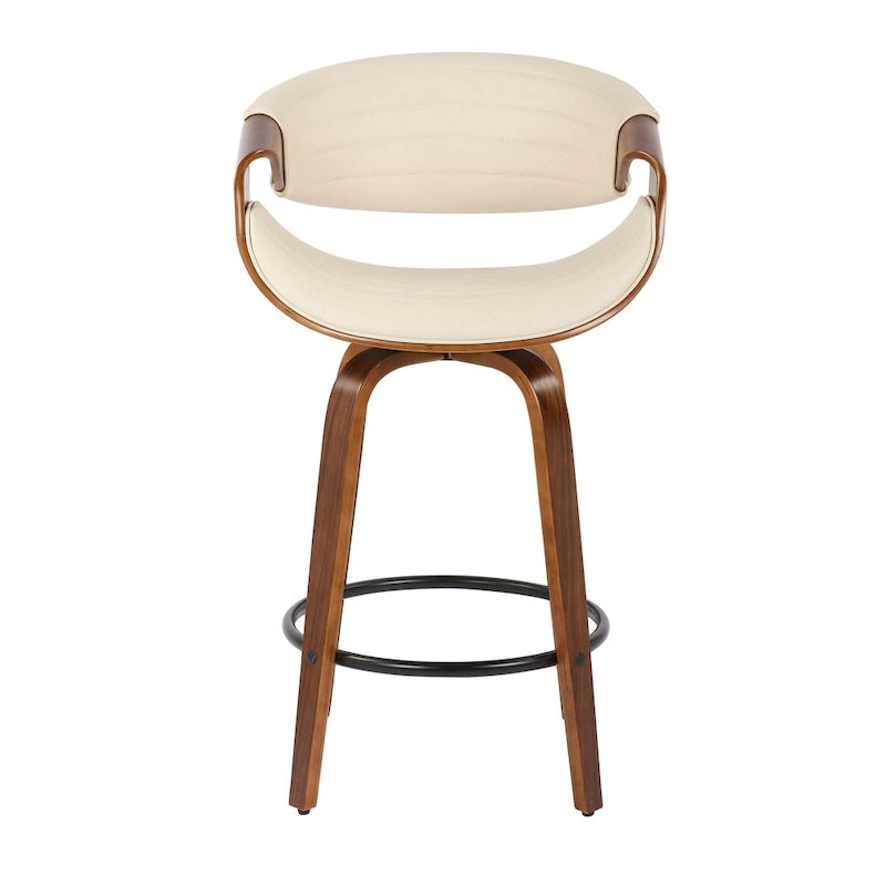Carson Carrington Kanteborg 26 Fixed-Height Counter Stool with Bent Wood Legs & Round Footrest (Set of 2)