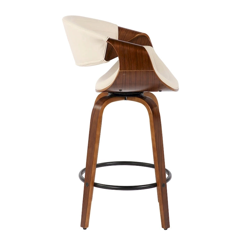 Carson Carrington Kanteborg 26 Fixed-Height Counter Stool with Bent Wood Legs & Round Footrest (Set of 2)