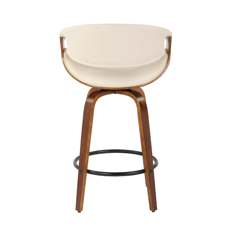 Carson Carrington Kanteborg 26 Fixed-Height Counter Stool with Bent Wood Legs & Round Footrest (Set of 2)