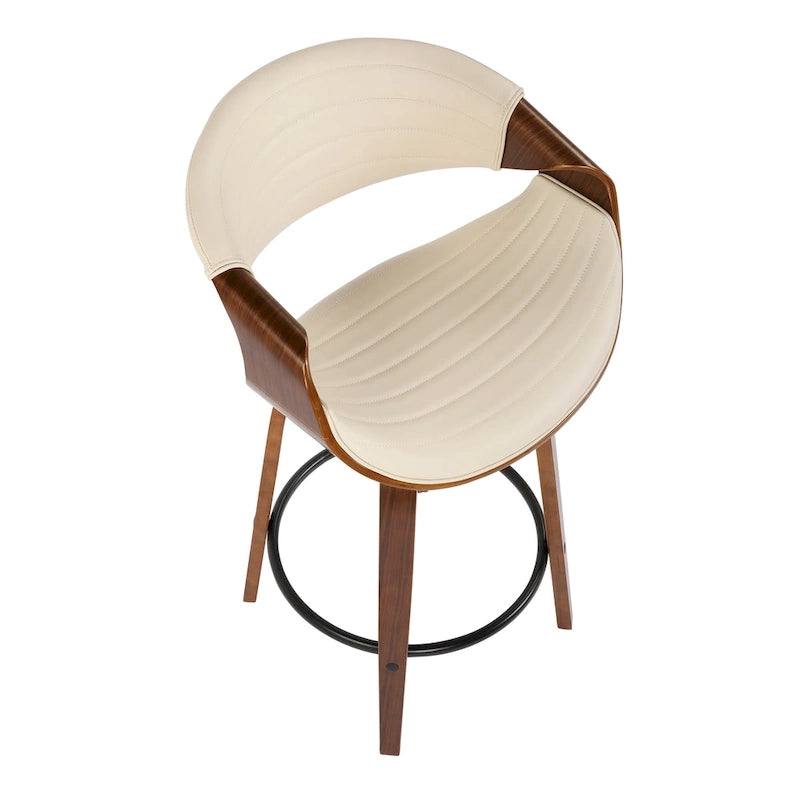 Carson Carrington Kanteborg 26 Fixed-Height Counter Stool with Bent Wood Legs & Round Footrest (Set of 2)