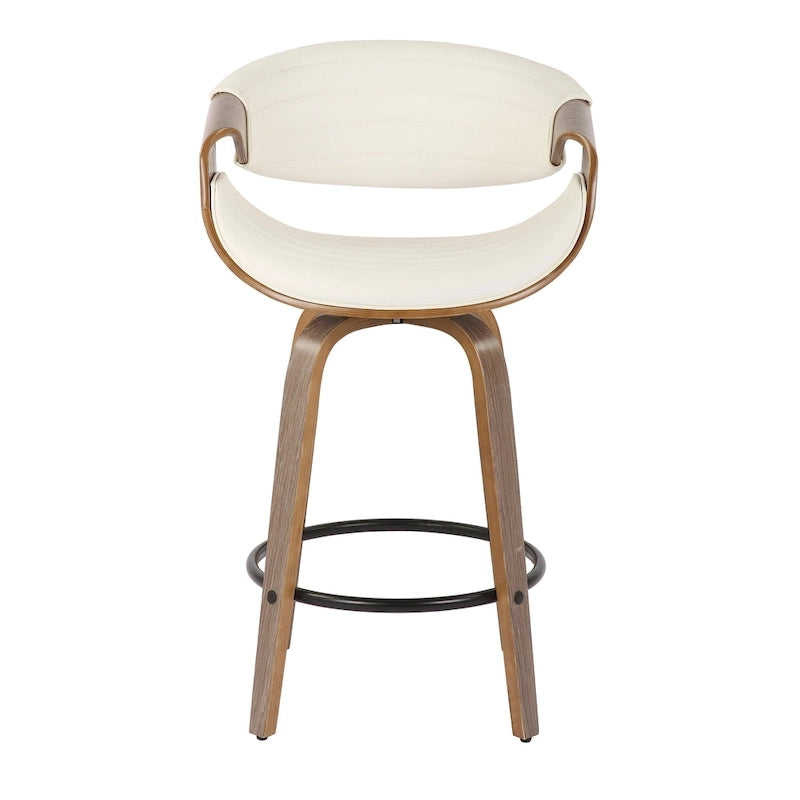 Carson Carrington Kanteborg 26 Fixed-Height Counter Stool with Bent Wood Legs & Round Footrest (Set of 2)