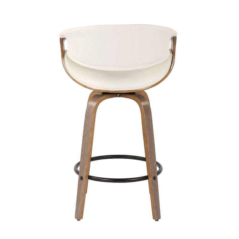 Carson Carrington Kanteborg 26 Fixed-Height Counter Stool with Bent Wood Legs & Round Footrest (Set of 2)