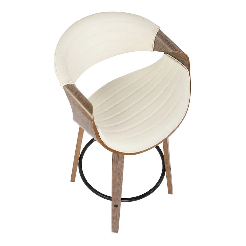 Carson Carrington Kanteborg 26 Fixed-Height Counter Stool with Bent Wood Legs & Round Footrest (Set of 2)