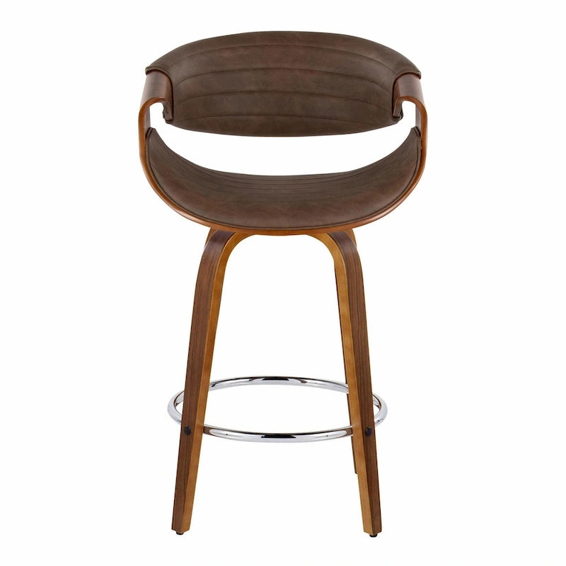 Carson Carrington Kanteborg 26 Fixed-Height Counter Stool with Bent Wood Legs & Round Footrest (Set of 2)