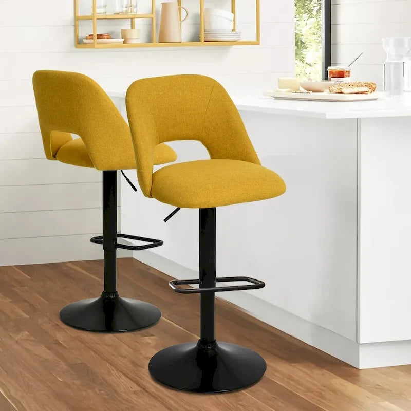 17.7 größerer Sockel, höhenverstellbarer Drehbarhocker aus Vinyl, 2er-Set – 32x17x17