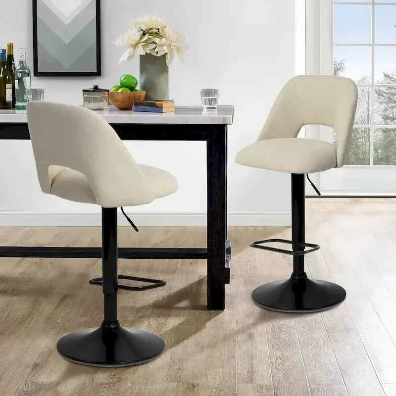 17.7 größerer Sockel, höhenverstellbarer Drehbarhocker aus Vinyl, 2er-Set – 32x17x17