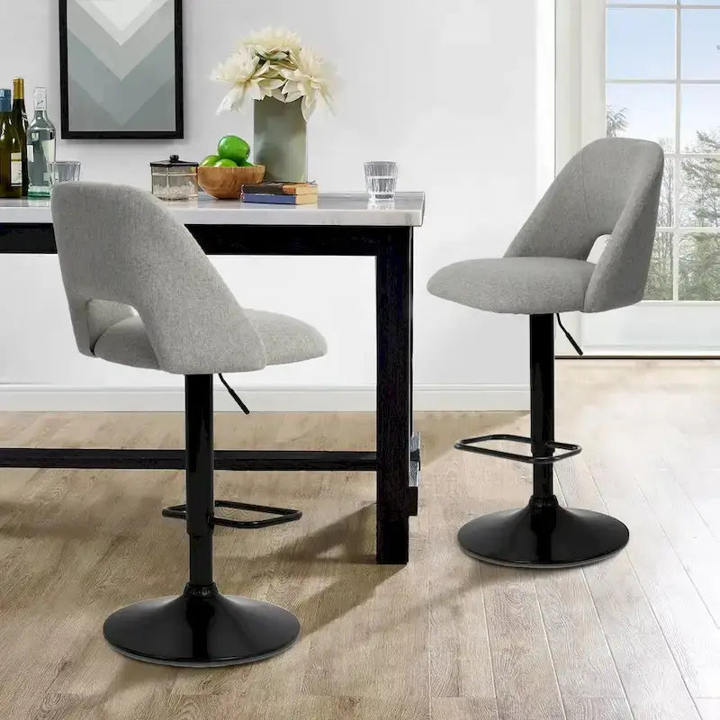 17.7 größerer Sockel, höhenverstellbarer Drehbarhocker aus Vinyl, 2er-Set – 32x17x17