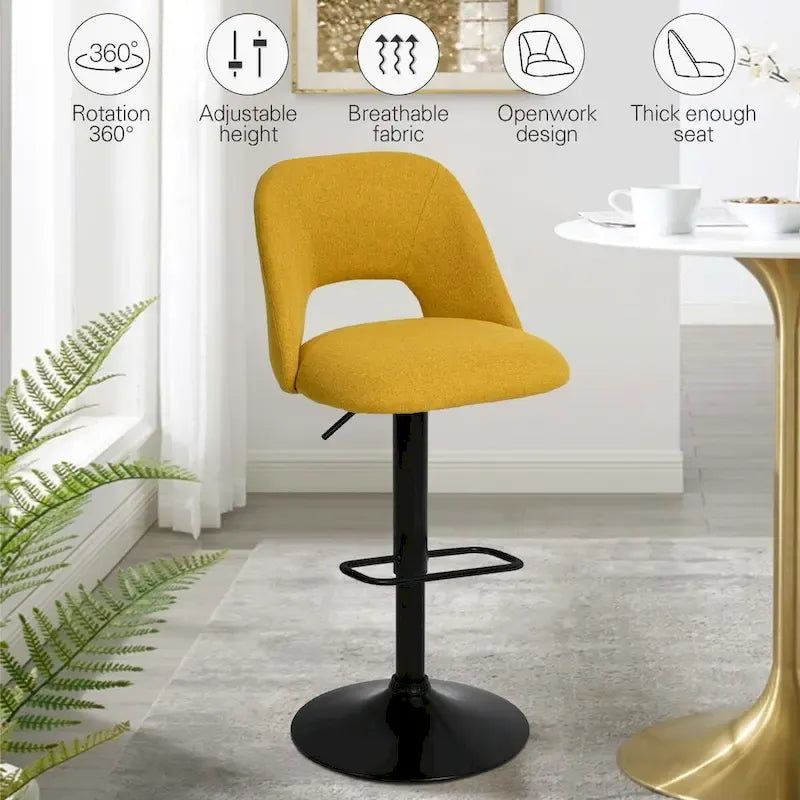 17.7 größerer Sockel, höhenverstellbarer Drehbarhocker aus Vinyl, 2er-Set – 32x17x17