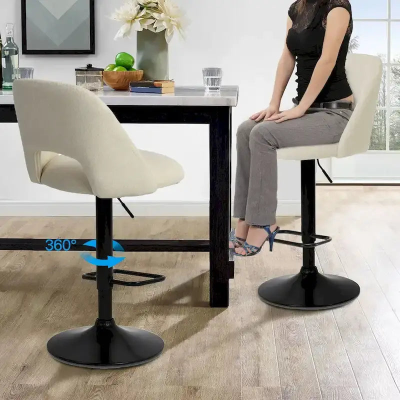 17.7 größerer Sockel, höhenverstellbarer Drehbarhocker aus Vinyl, 2er-Set – 32x17x17