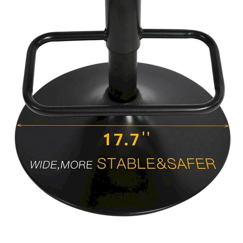 17.7 größerer Sockel, höhenverstellbarer Drehbarhocker aus Vinyl, 2er-Set – 32x17x17