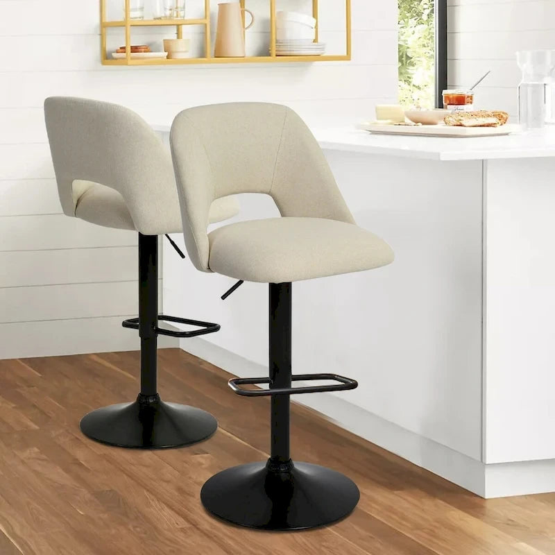 17.7 größerer Sockel, höhenverstellbarer Drehbarhocker aus Vinyl, 2er-Set – 32x17x17
