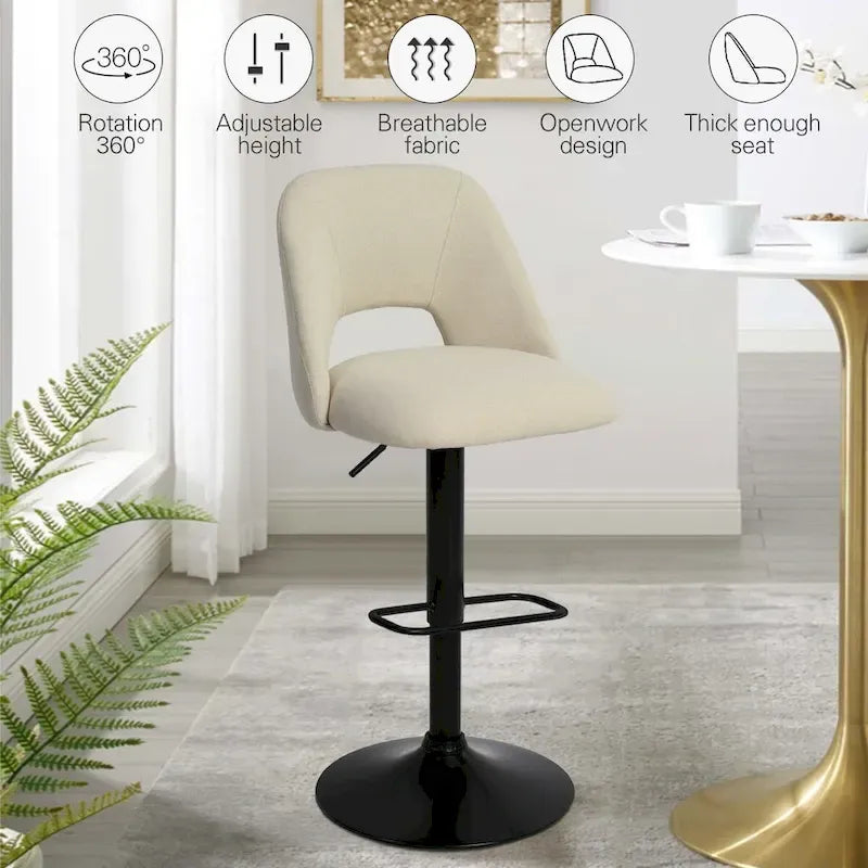 17.7 größerer Sockel, höhenverstellbarer Drehbarhocker aus Vinyl, 2er-Set – 32x17x17