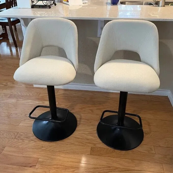 17.7 größerer Sockel, höhenverstellbarer Drehbarhocker aus Vinyl, 2er-Set – 32x17x17