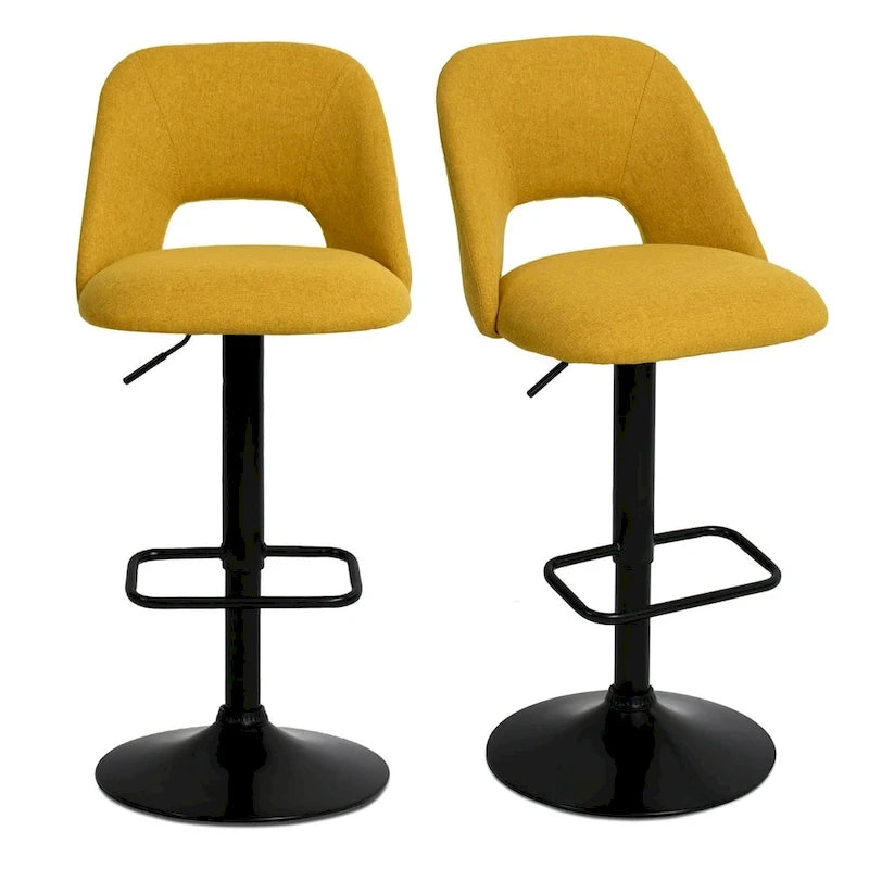 17.7 größerer Sockel, höhenverstellbarer Drehbarhocker aus Vinyl, 2er-Set – 32x17x17