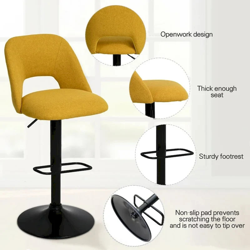 17.7 größerer Sockel, höhenverstellbarer Drehbarhocker aus Vinyl, 2er-Set – 32x17x17
