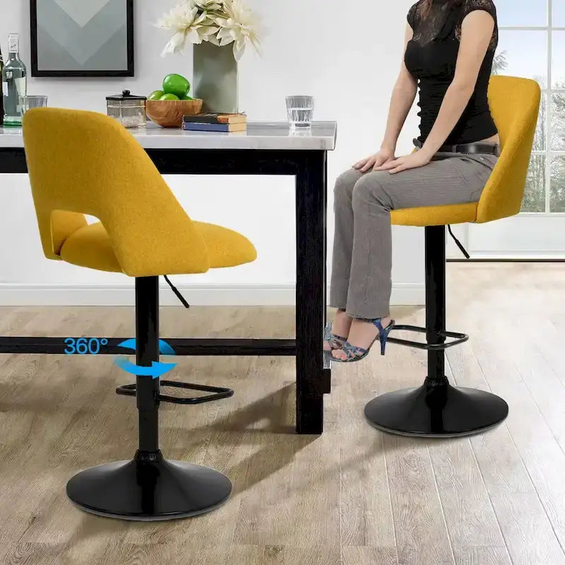 17.7 größerer Sockel, höhenverstellbarer Drehbarhocker aus Vinyl, 2er-Set – 32x17x17