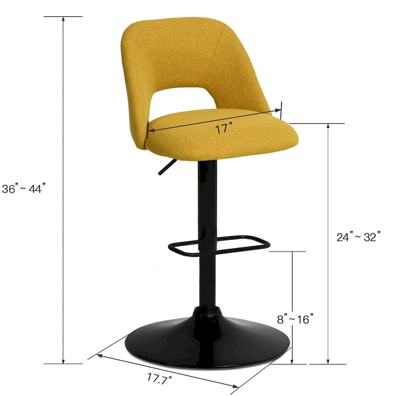 17.7 größerer Sockel, höhenverstellbarer Drehbarhocker aus Vinyl, 2er-Set – 32x17x17