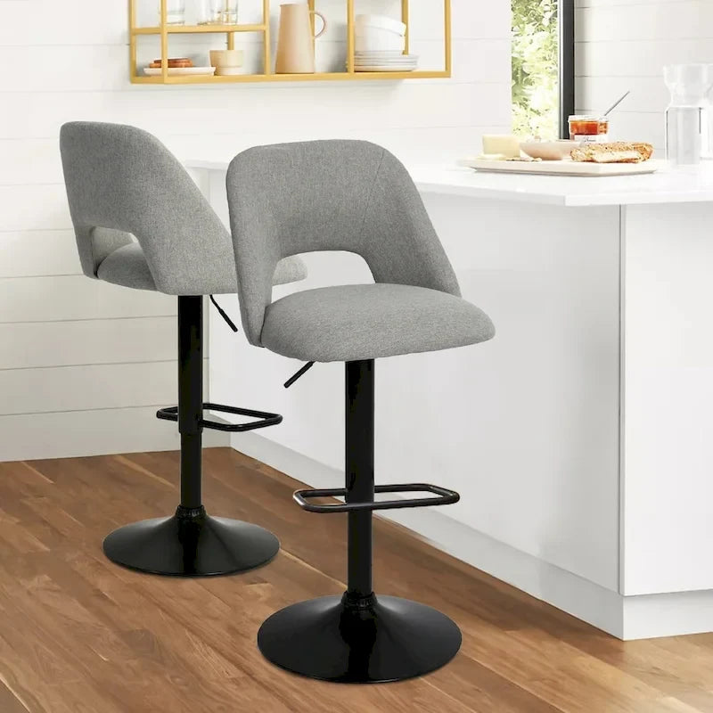 17.7 größerer Sockel, höhenverstellbarer Drehbarhocker aus Vinyl, 2er-Set – 32x17x17