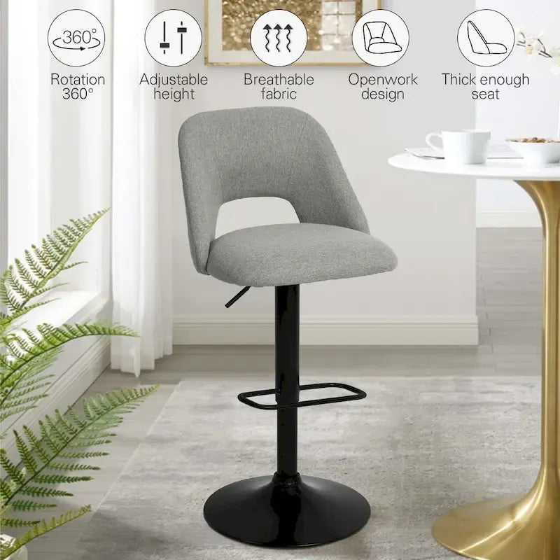 17.7 größerer Sockel, höhenverstellbarer Drehbarhocker aus Vinyl, 2er-Set – 32x17x17