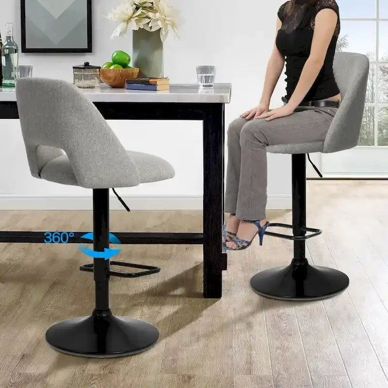 17.7 größerer Sockel, höhenverstellbarer Drehbarhocker aus Vinyl, 2er-Set – 32x17x17