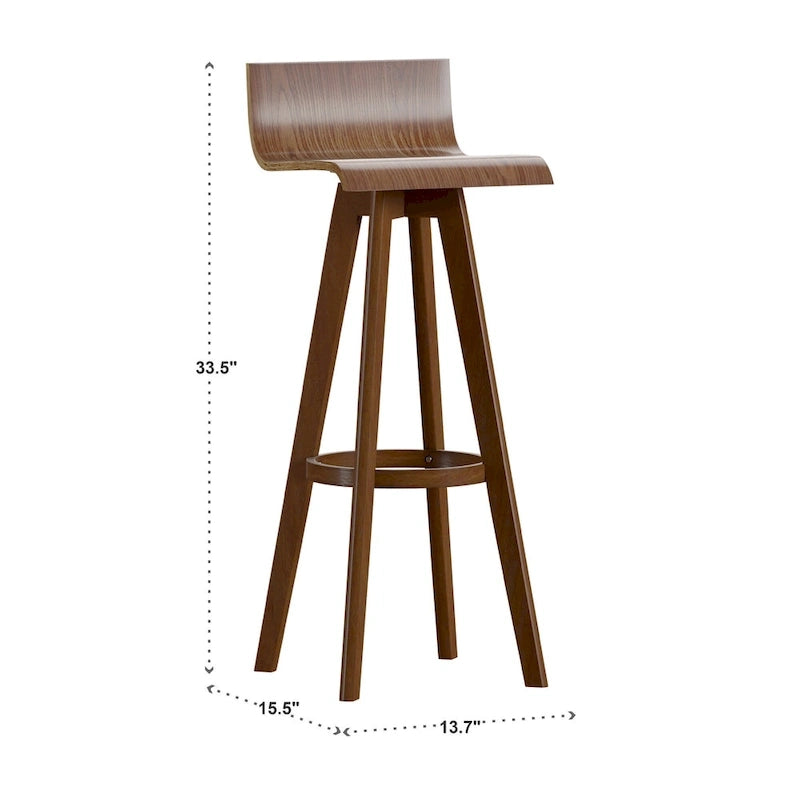 Ellery Drehbarer Holz-Hocker im Mid-Century-Modern-Stil (2er-Set) iNSPIRE Q Modern