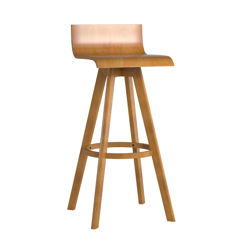 Ellery Drehbarer Holz-Hocker im Mid-Century-Modern-Stil (2er-Set) iNSPIRE Q Modern