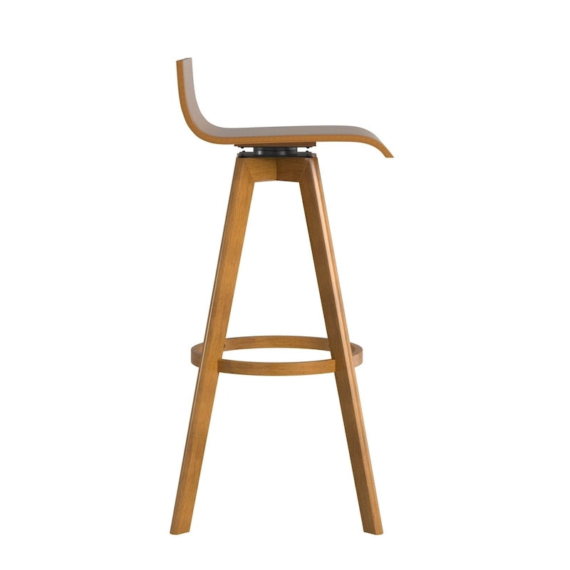 Ellery Drehbarer Holz-Hocker im Mid-Century-Modern-Stil (2er-Set) iNSPIRE Q Modern