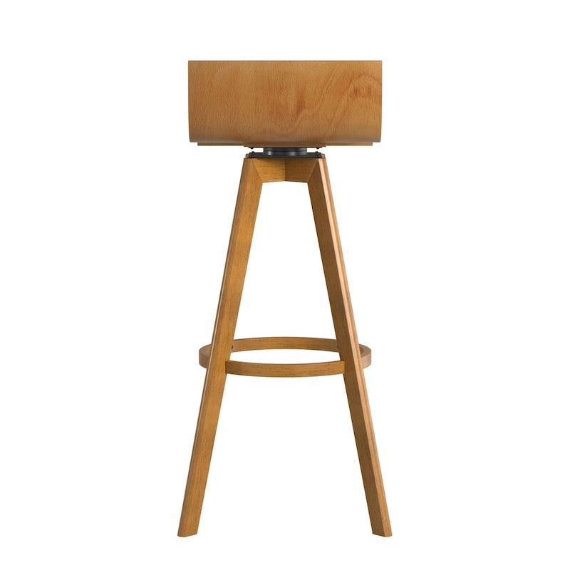 Ellery Drehbarer Holz-Hocker im Mid-Century-Modern-Stil (2er-Set) iNSPIRE Q Modern