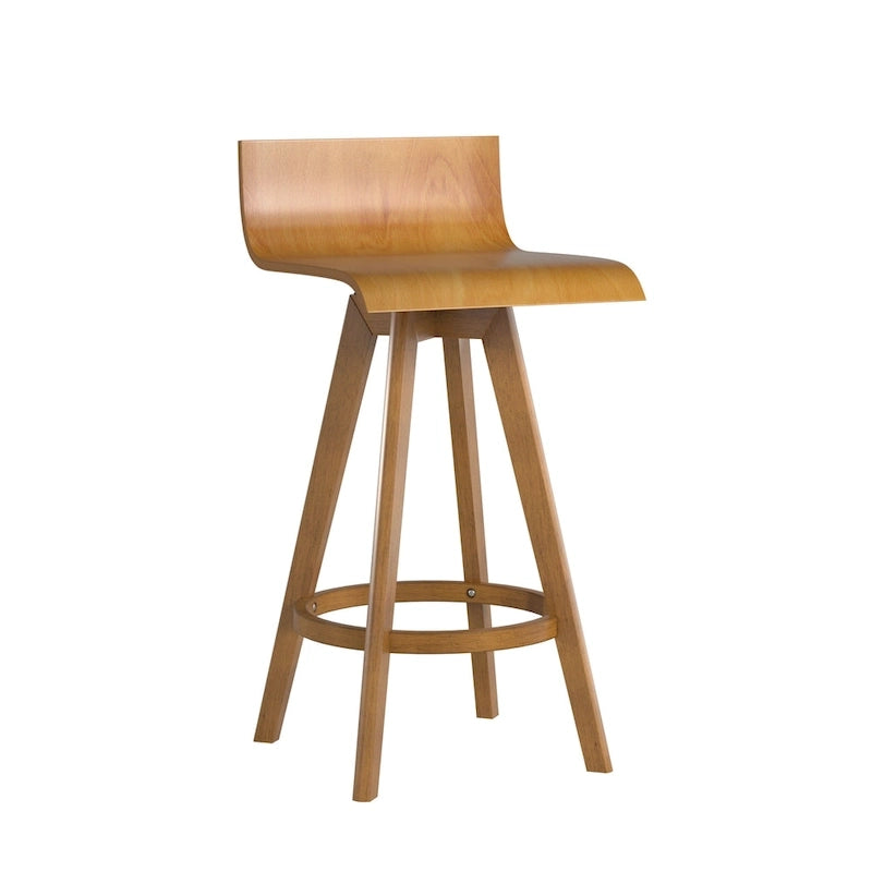 Ellery Drehbarer Holz-Hocker im Mid-Century-Modern-Stil (2er-Set) iNSPIRE Q Modern