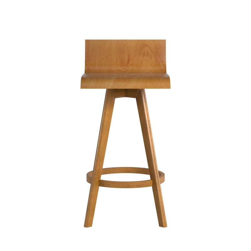 Ellery Drehbarer Holz-Hocker im Mid-Century-Modern-Stil (2er-Set) iNSPIRE Q Modern