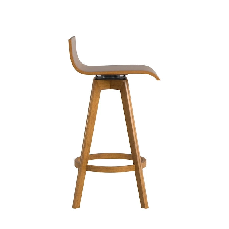Ellery Drehbarer Holz-Hocker im Mid-Century-Modern-Stil (2er-Set) iNSPIRE Q Modern