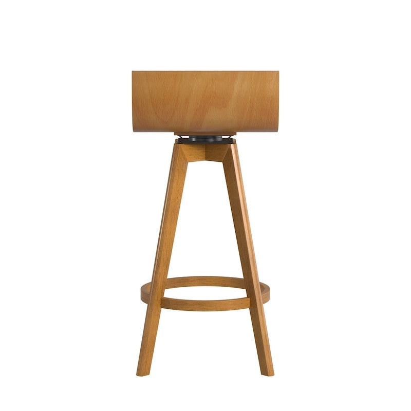 Ellery Drehbarer Holz-Hocker im Mid-Century-Modern-Stil (2er-Set) iNSPIRE Q Modern