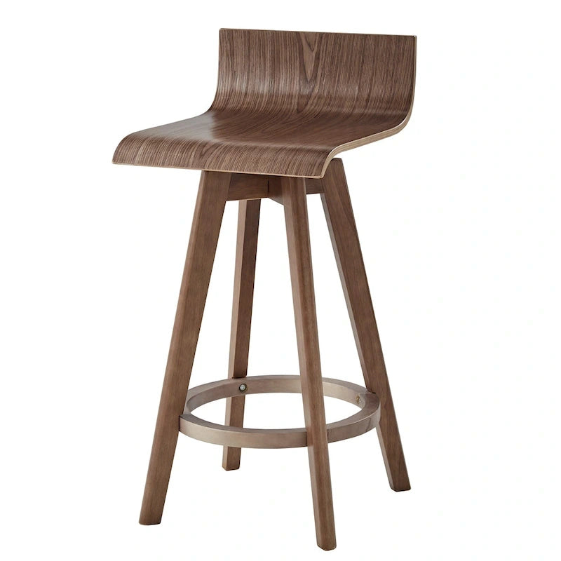 Ellery Drehbarer Holz-Hocker im Mid-Century-Modern-Stil (2er-Set) iNSPIRE Q Modern