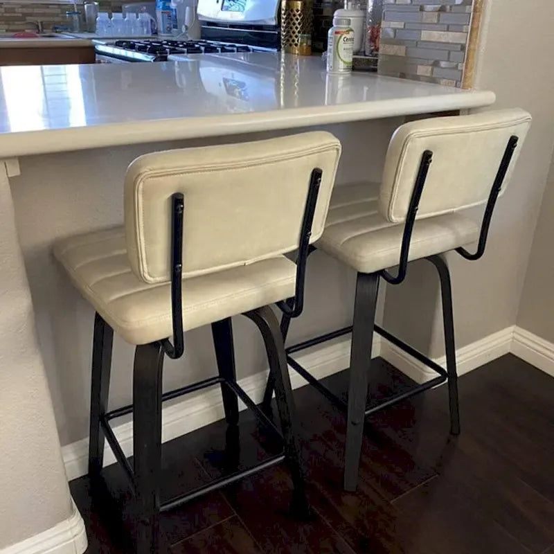 Tabourets de bar pivotants en bois courbé, hauteur comptoir