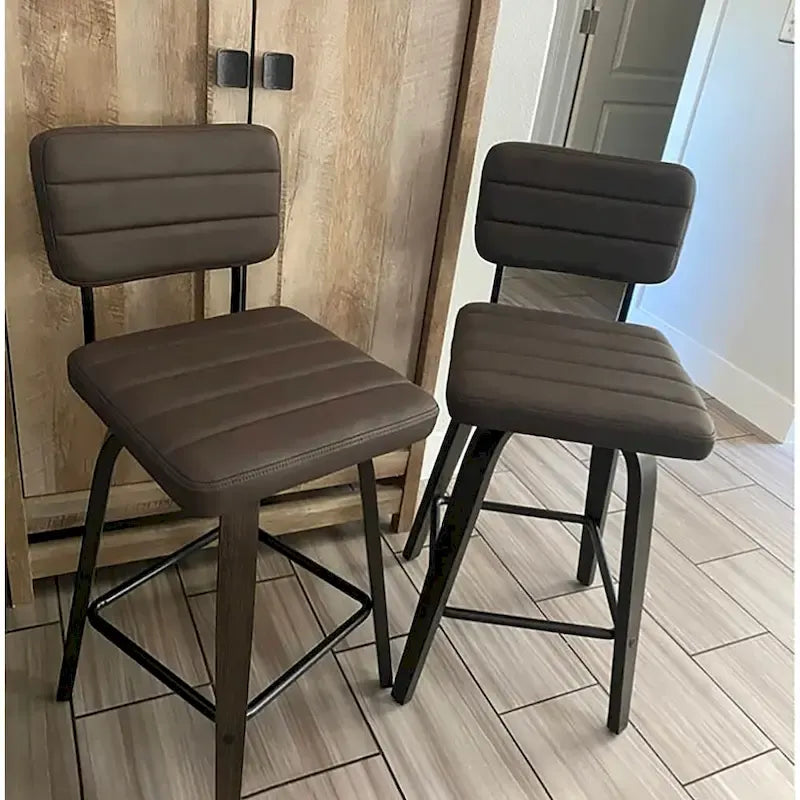 Tabourets de bar pivotants en bois courbé, hauteur comptoir