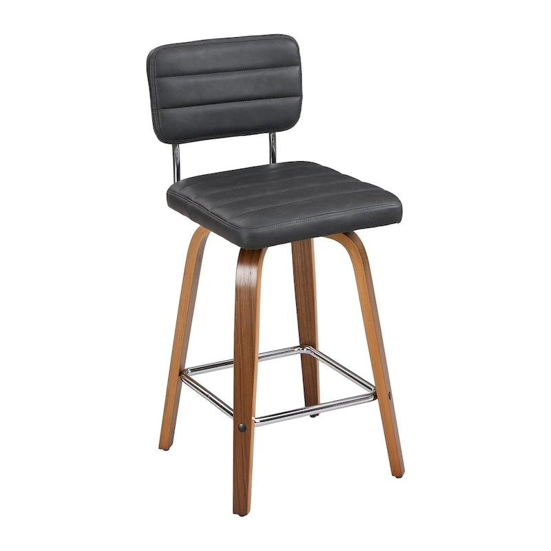Tabourets de bar pivotants en bois courbé, hauteur comptoir