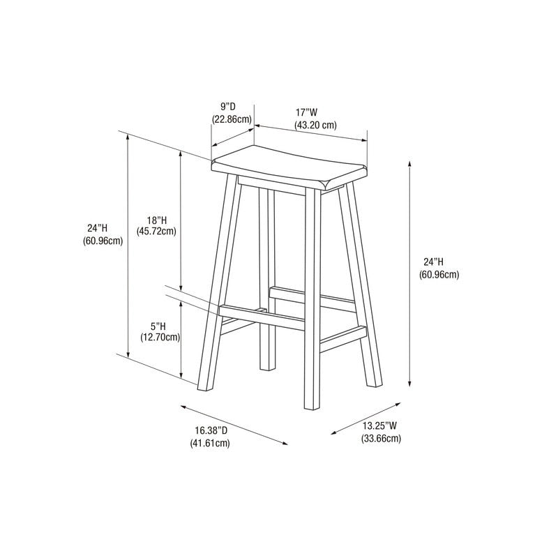 Taburete de mostrador sin respaldo con asiento tipo silla de montar Linon Cackleberry - N/A
