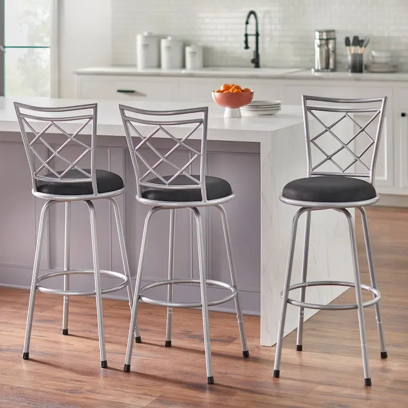 Verstellbare höhenverstellbare Drehhocker Alyssa von Simple Living, 3er-Set