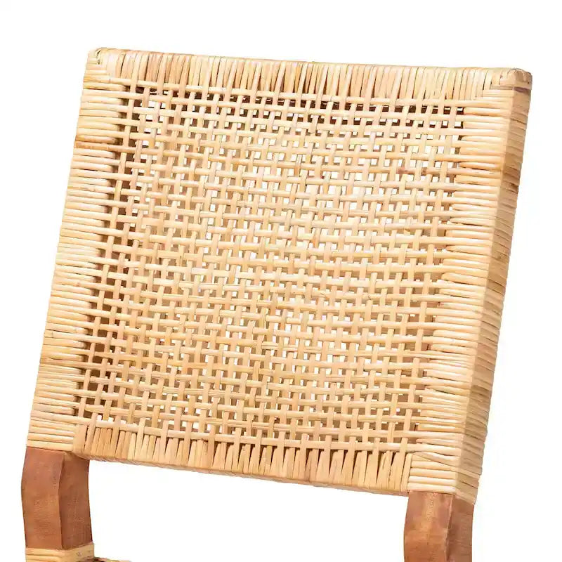 Lesia moderne bohemien barkruk van natuurlijk bruin rotan en hout