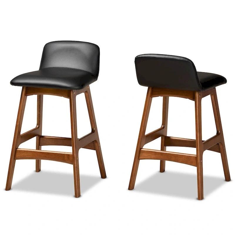 Set di 2 sgabelli da bancone Darrin, stile moderno metà secolo