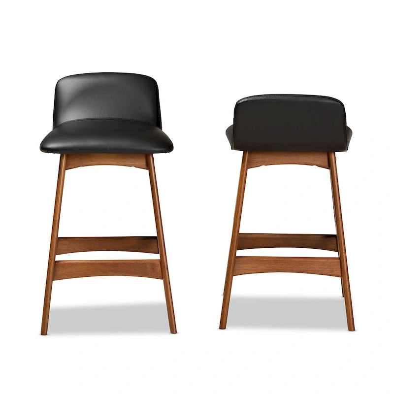 Set di 2 sgabelli da bancone Darrin, stile moderno metà secolo