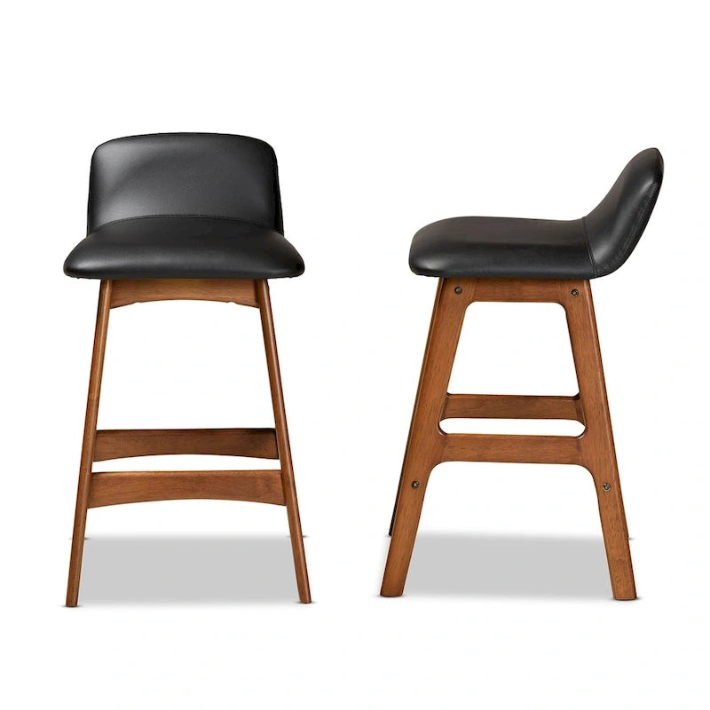 Set di 2 sgabelli da bancone Darrin, stile moderno metà secolo