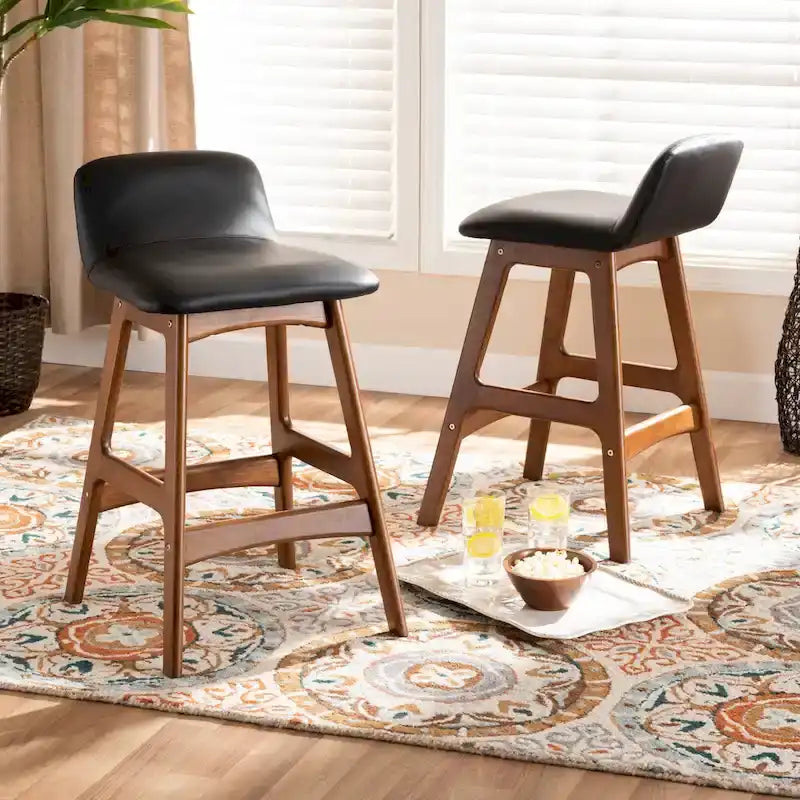 Set di 2 sgabelli da bancone Darrin, stile moderno metà secolo