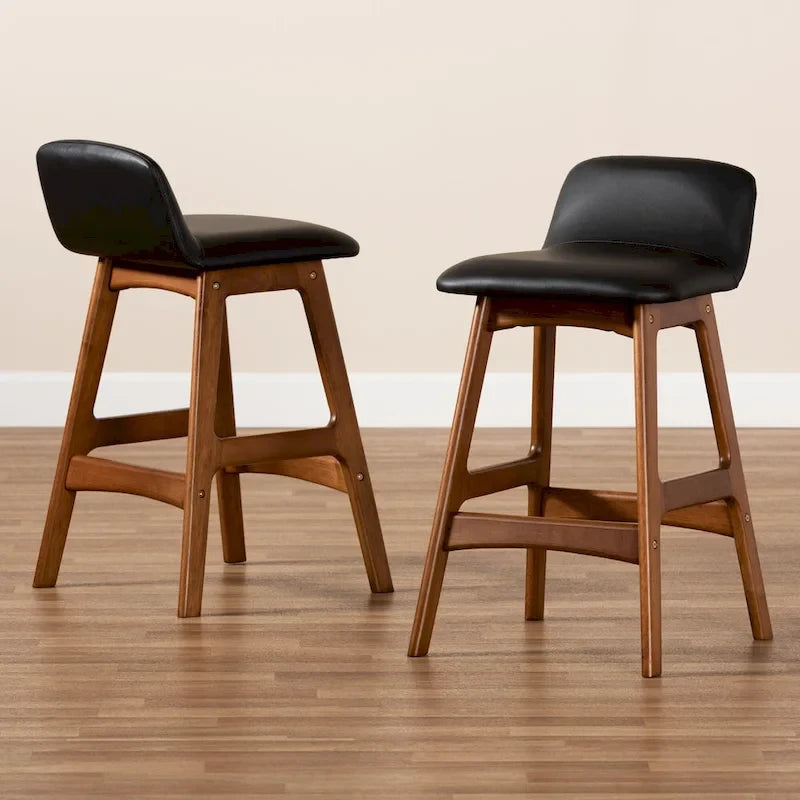 Set di 2 sgabelli da bancone Darrin, stile moderno metà secolo