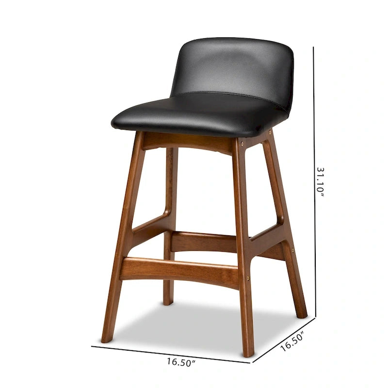 Set di 2 sgabelli da bancone Darrin, stile moderno metà secolo