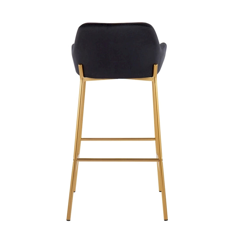 Silver Orchid Galotti Gold Fixed-Height Upholstered Bar Stool - Set of 2